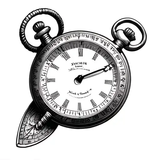 A pocket watch or sundial with the birth times and data as a pointer position or gravur.pascal 28.12.1999 Nick tattoo design idea