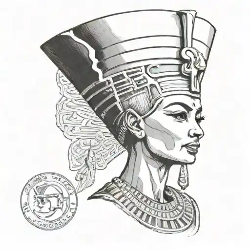 Nefertiti black women tattoo design idea