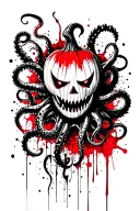 jack o lantern, tentacles, eldritch, deep space tattoo design idea