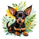 Miniature Pinscher and Chihuahua Mix named Savannah tattoo design idea