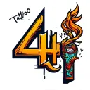 number 4th tattoo design idea