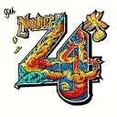 number 4th tattoo design idea