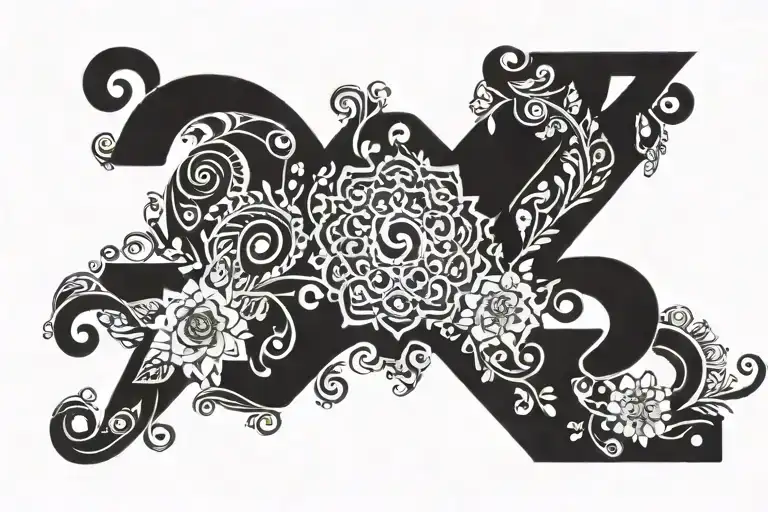 the number 1992 in black and white style in the outline of the letters draw various Bashkir patterns tattoo design idea