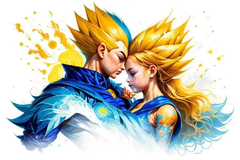 Vegeta and her daughter tattoo design idea