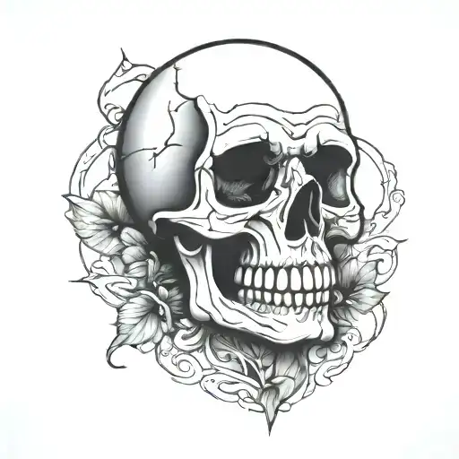 skull simple cartoon outline basic tattoo design tattoo design idea