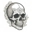 skull simple cartoon outline basic tattoo design tattoo design idea