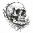 skull simple cartoon outline basic tattoo design tattoo design idea