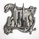 nyc skyline puzzle piece intertwined tattoo design idea