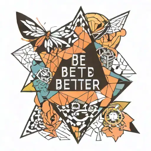 A geometric design incorporating the words 'Be Better' in a creative way tattoo design idea