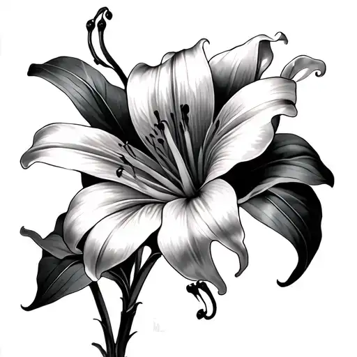 spiderlily flower tattoo design idea
