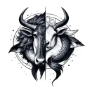 Taurus And Pisces tattoo design idea