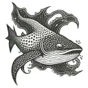 manta ray whale shark tattoo design idea