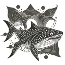 manta ray whale shark tattoo design idea