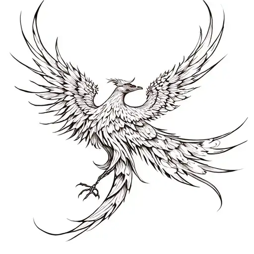 Phoenix Feminin tattoo design idea