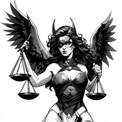 lady justice daredevil tattoo design idea