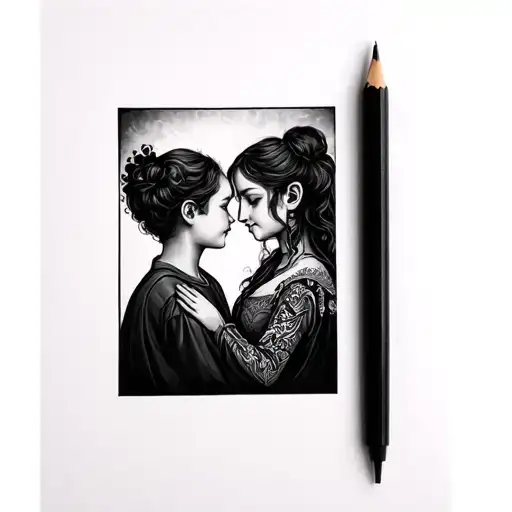 Mother Son Matching tattoo design idea