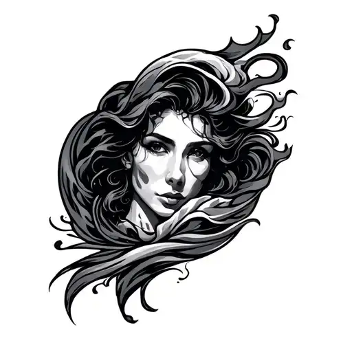 hand sleev waves and Maury style tattoo tattoo design idea