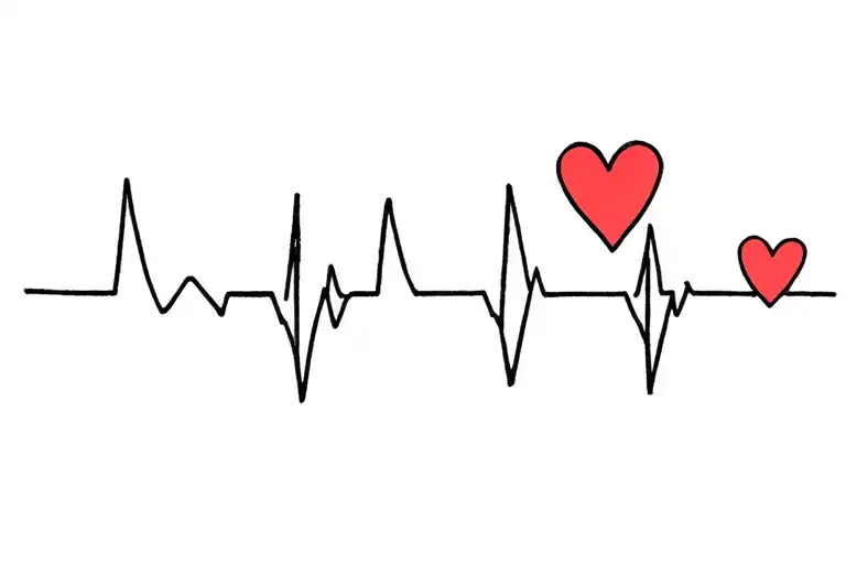 name christian with heartbeats attached to it  tattoo design idea