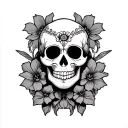 calaveras and mexican culture tattoo design idea