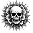 calaveras and mexican culture tattoo design idea
