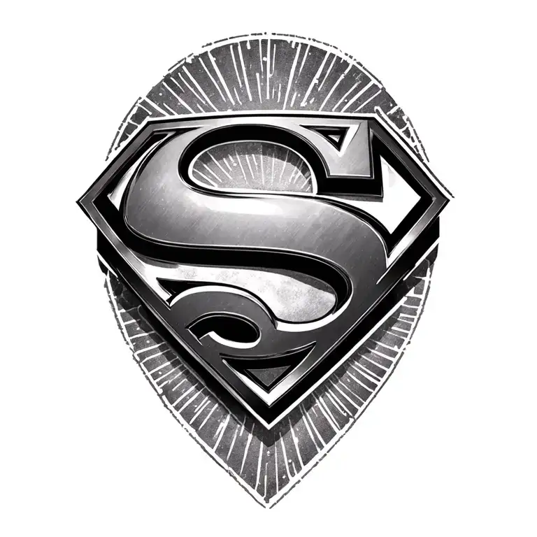 "E" Superman logo tattoo design idea