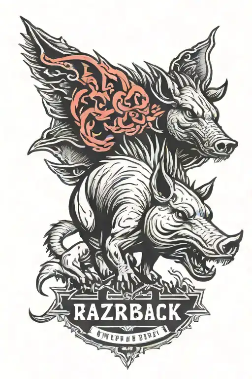 razorback, parent names, cross, arkansas state outline tattoo design idea