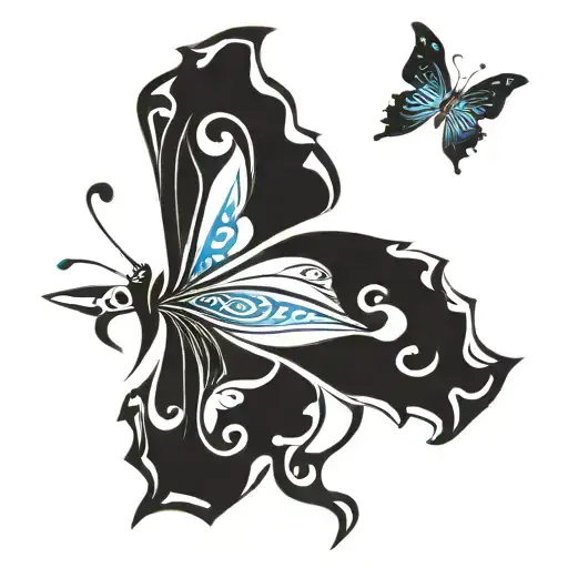 blue morpho butterfly tattoo design idea