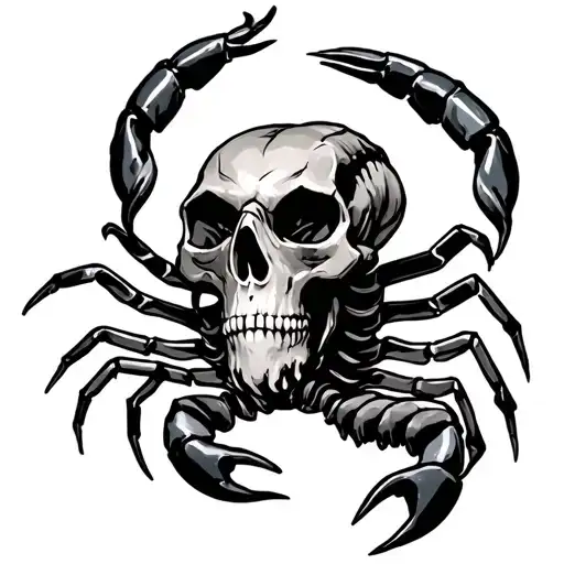 a scorpion infantry skull tattoo design idea