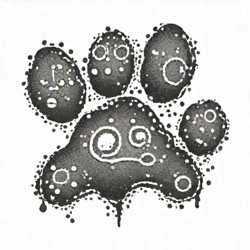 A minimalist design of a K9 anime character's paw print tattoo design idea