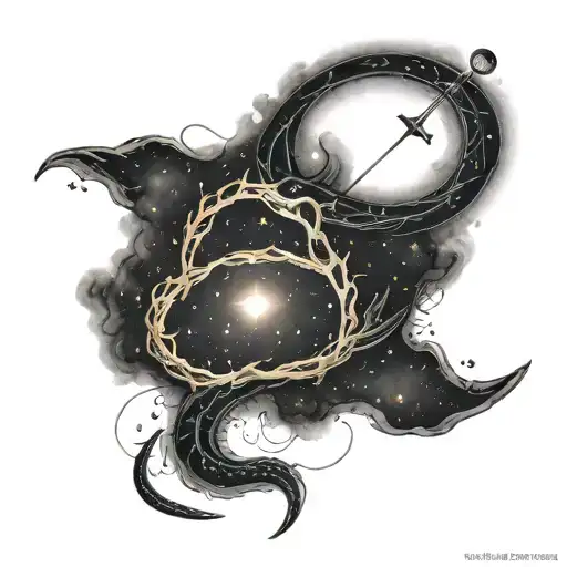 Sagittarius, Aquarius, scorpio constellation tattoo design idea