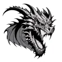 angry dragon emerging tattoo design idea