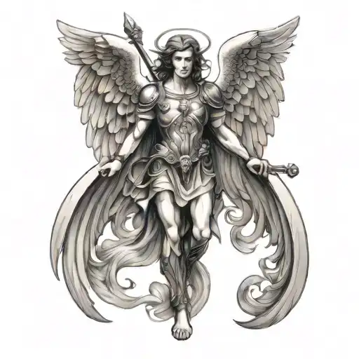 arch angel michael tattoo design idea