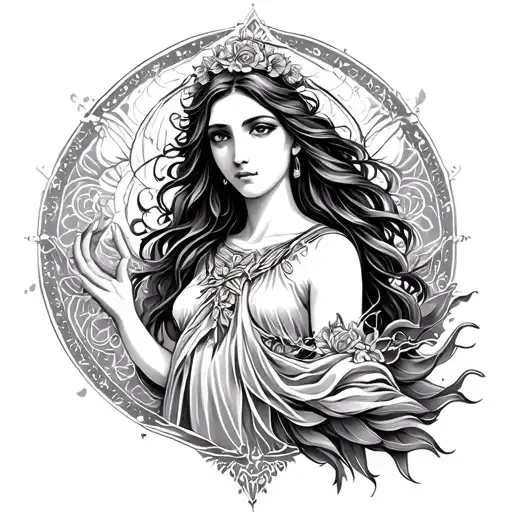 Virgo Goddess tattoo design idea