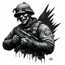 hybrid theory soldier holding tattoo design idea