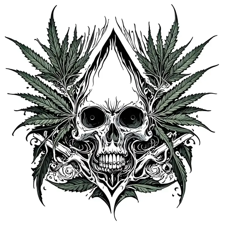 Slime black sabbath weed funeral tattoo design idea