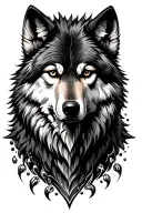 a wolf that's really original and has deep meaning; valuing oneself, leaps of faith, authenticity tattoo design idea