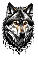 a wolf that's really original and has deep meaning; valuing oneself, leaps of faith, authenticity tattoo design idea