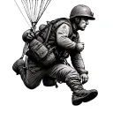 baseball parachuting airborne soldier tattoo design idea