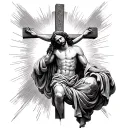 Luke 1 v 37 with cross and Jesus in it tattoo design idea