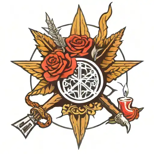 pagan symbols tattoo design idea