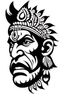 indian hanuman tattoo design idea