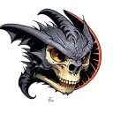 Toothless from how to train your dragon with skull  tattoo design idea