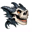 Toothless from how to train your dragon with skull  tattoo design idea