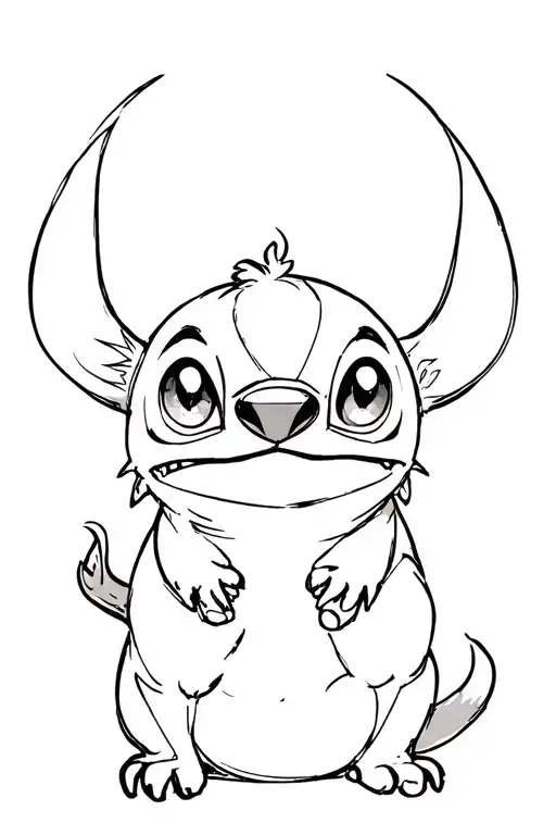 stitch cartoon tattoo design idea