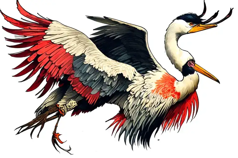 CRANE PIRATE tattoo design idea