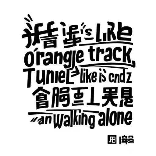 life's like 오렌지색의 터널, life's like orange track. cuz life is like, 나 홀로 걸어가는 터널, cuz life is like, tunnel and I am walking alone. Based on these two lyrics, please help me design a tattoo picture tattoo design idea