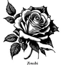 rose with the name zenobi without tattoo tattoo design idea