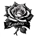 rose with the name zenobi without tattoo tattoo design idea