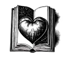 1. Heart with an open book: at the center of the tattoo, a heart can symbolize its emotional strength and determination. Of tattoo design idea