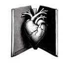 1. Heart with an open book: at the center of the tattoo, a heart can symbolize its emotional strength and determination. Of tattoo design idea